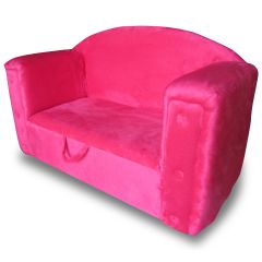 Sofa enfants style velour Rose